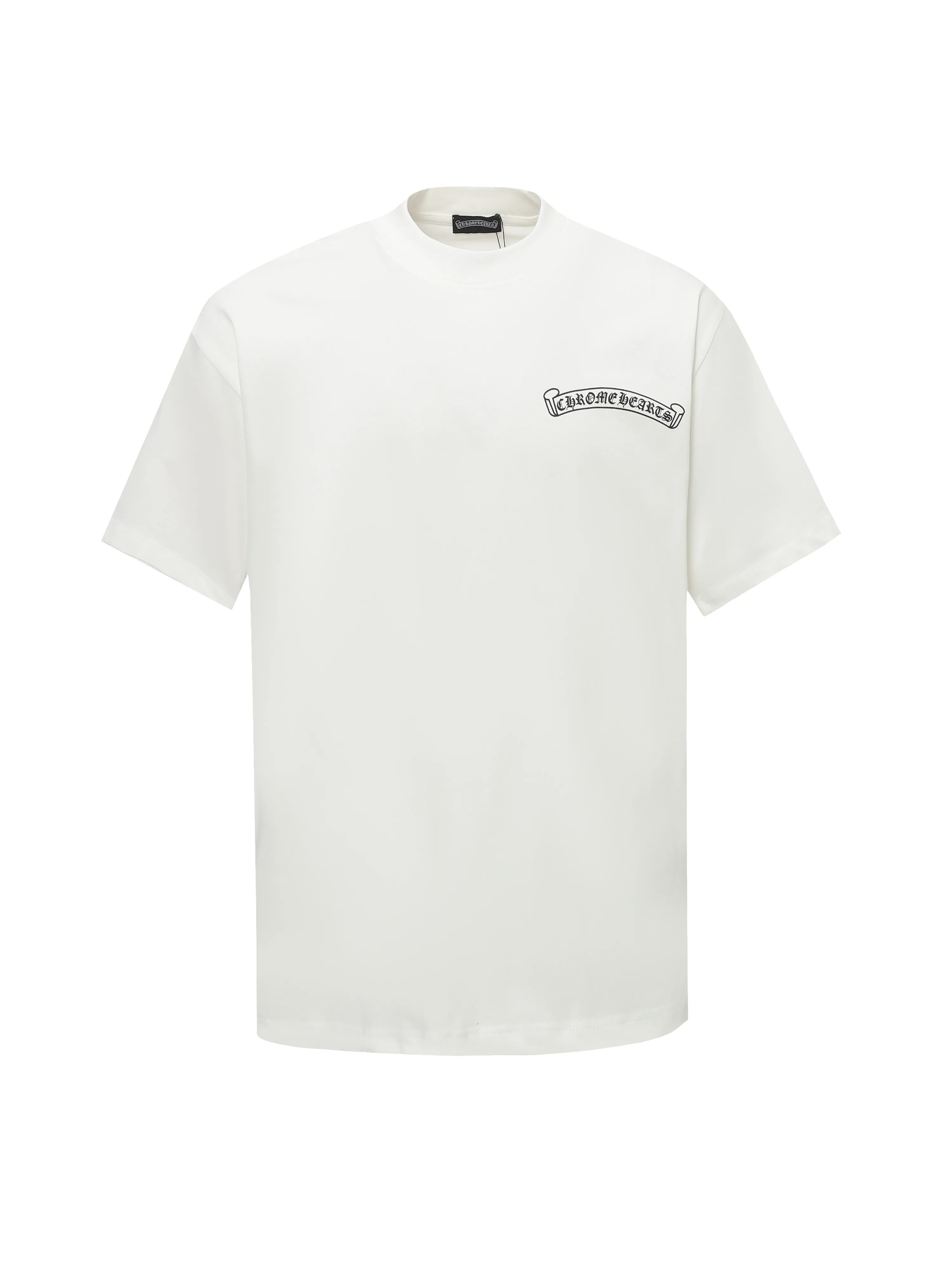 🅿️170 Chrome hearte/Chrome heart ch 25ss early spring new Sanskrit logo short-sleeved T-shirt. A must-have item for daily commuting for men and women in light luxury. The correct version is welcome to compare. Detailed features: ·280 grams of 100% pure cotton double yarn jersey fabric. ·Custom-dyed special thickening in the same vat. 32 count double-strand 1x1 thread. Size: XS-L